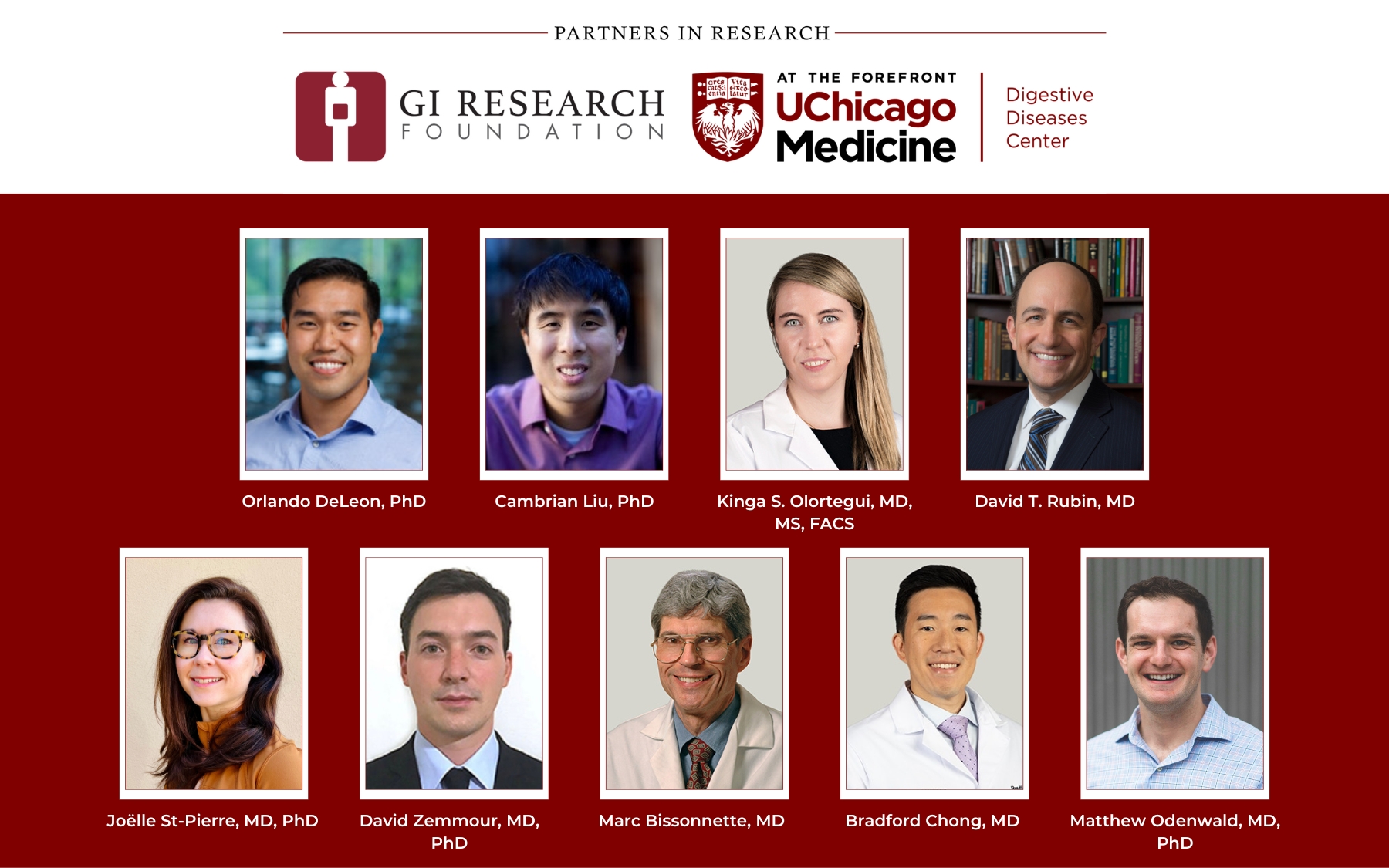 GI Research Foundation Awards $600,000 for Novel Research Projects Led by Investigators at the University of the Chicago